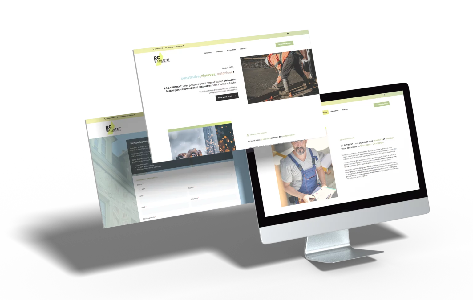 Découvrez le site RC Batiment, une conception de site web sur mesure par ClicConcept