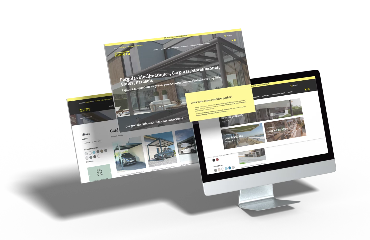 Découvrez le site Lumera, une conception de site e-commerce sur mesure par ClicConcept