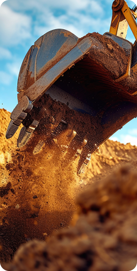 Engin de chantier sur un chantier de travaux de voirie en Bourgogne